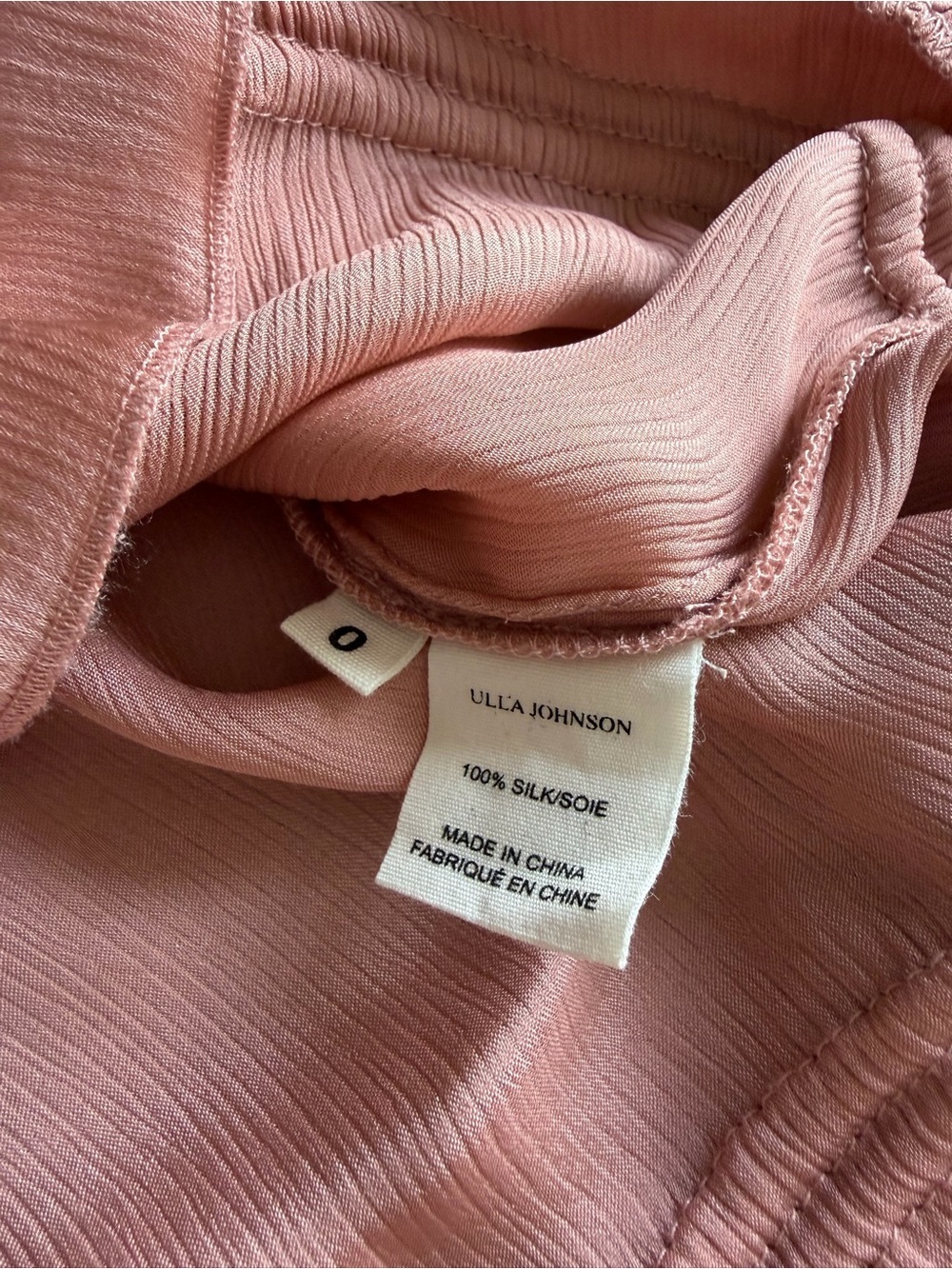 Ulla Johnson Ruffled Silk Peplum Blouse - Dusty Rose Size 0 - Picture 13 of 16